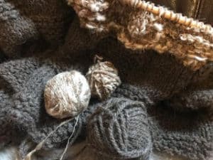 knitting and balls of wool